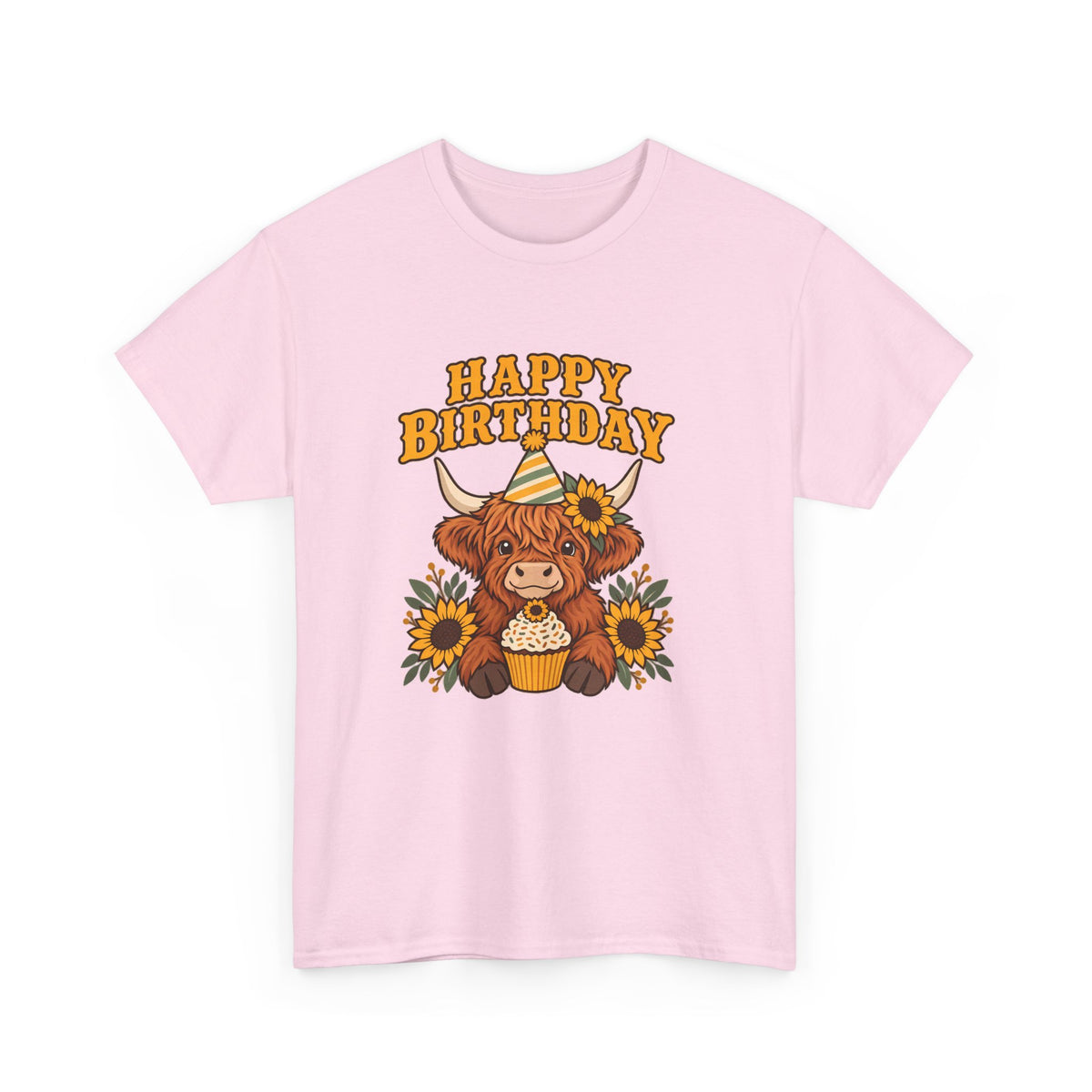 Highland Cow Happy Birthday Tee