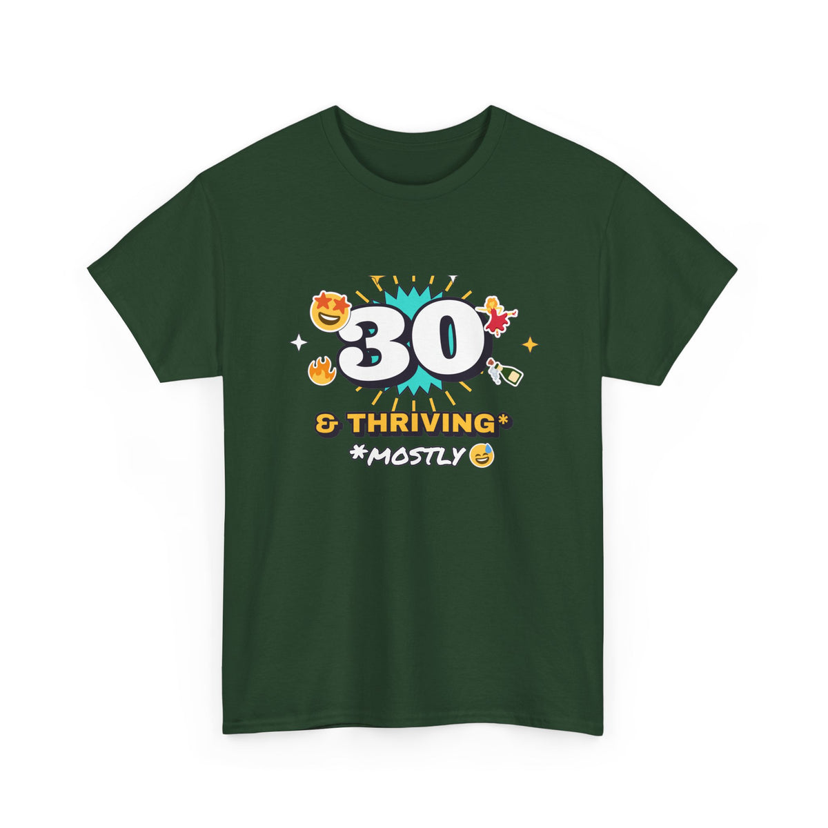 30 and Thriving Mostly Funny 30th Birthday shirt – Gildan tee by Happywear