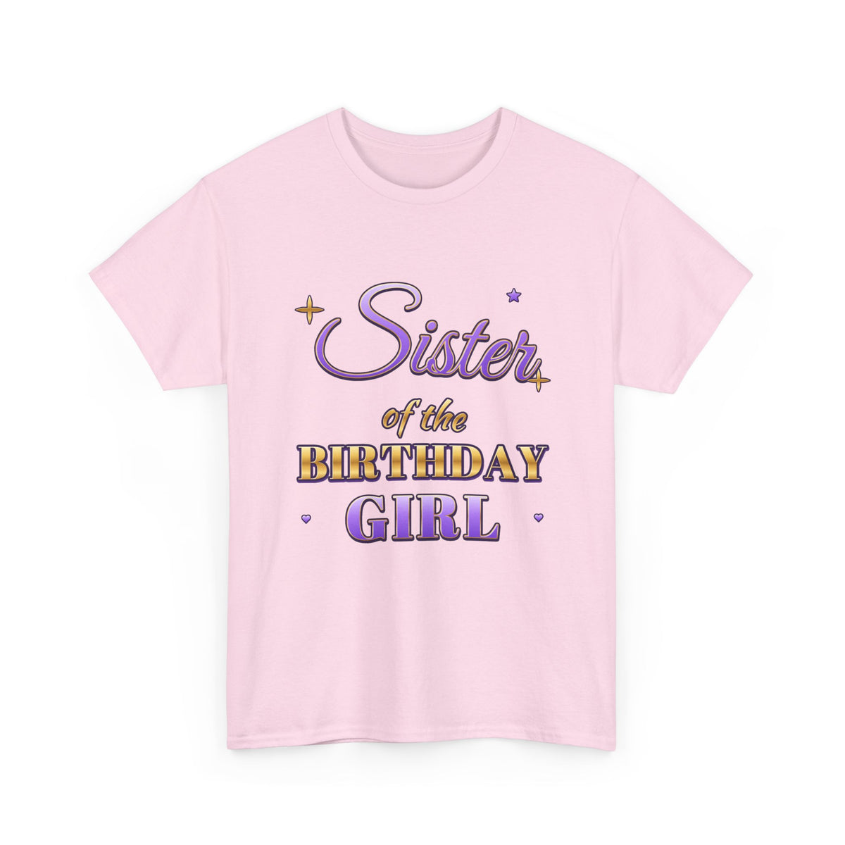 Sister of the Birthday Girl Lavender & Gold birthday shirt – Gildan tee by Happywear
