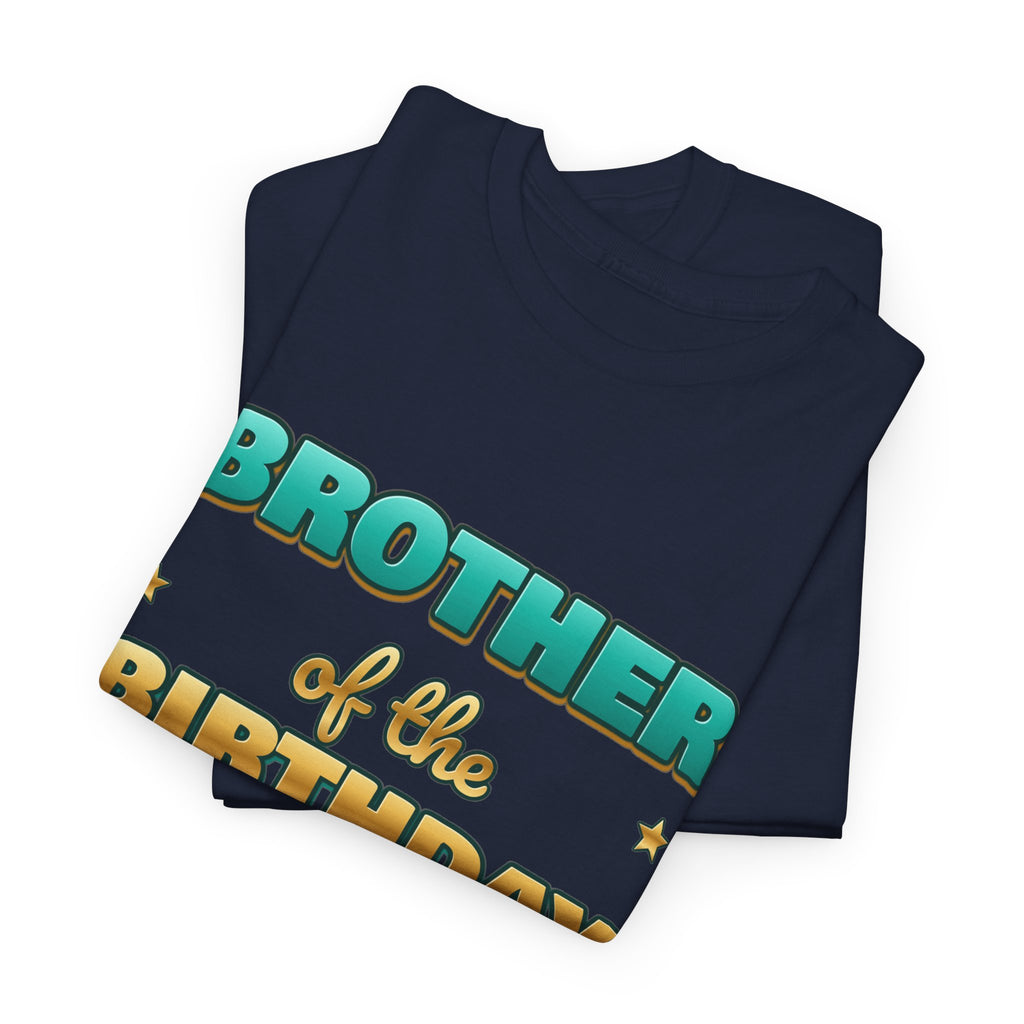Brother of the Birthday Boy Teal & Gold Tee