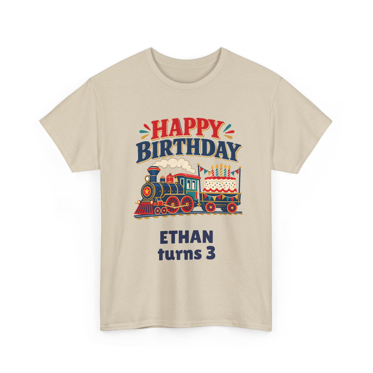 Personalized Train Birthday Shirt – Add Name & Age