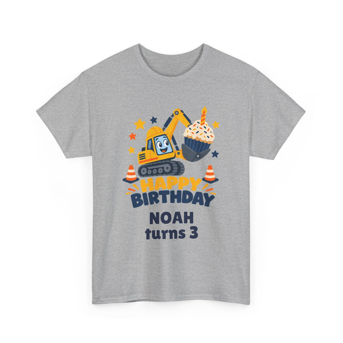Personalized Construction Birthday Shirt – Add Name & Age