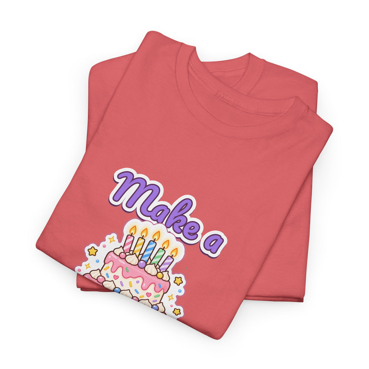 Make a Wish Birthday Cake birthday shirt – Gildan tee by Happywear
