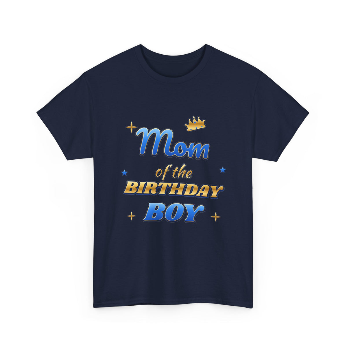 Mom of the Birthday Boy Blue & Gold birthday shirt – Gildan tee by Happywear