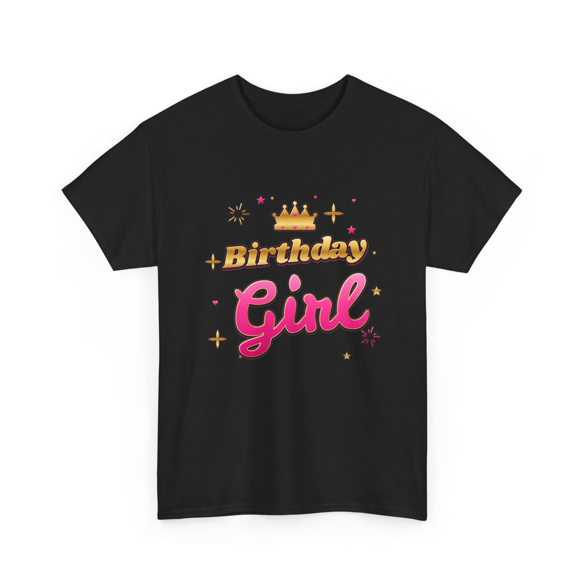 Birthday Girl Pink & Gold Crown birthday shirt – Gildan tee by Happywear