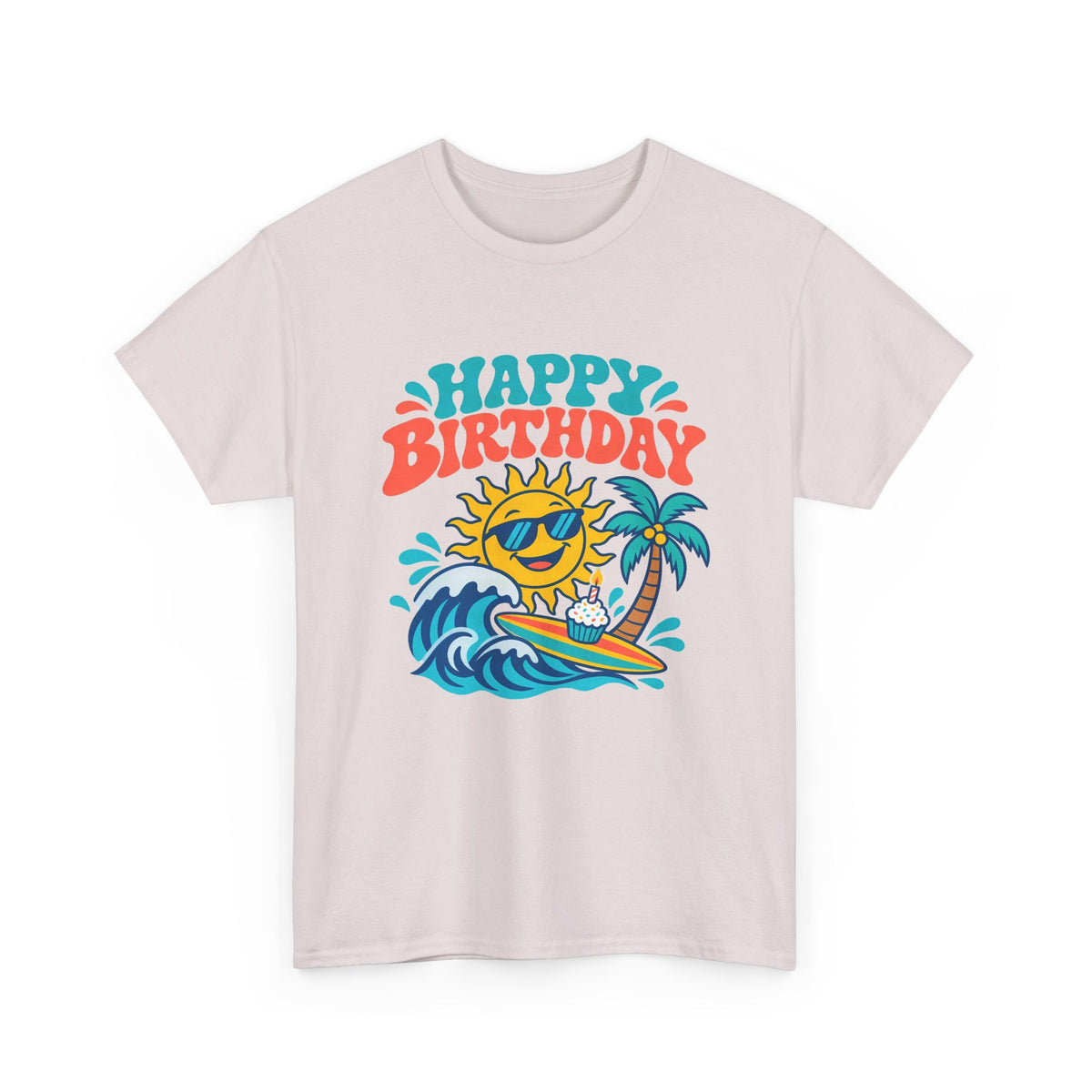 Surf Sun Happy Birthday shirt – Gildan tee by Happywear