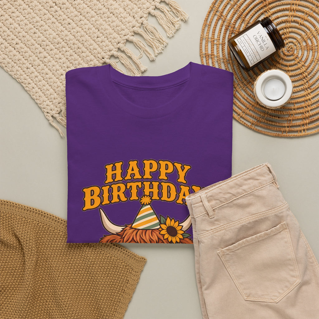 Highland Cow Happy Birthday Tee