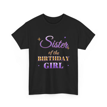 Sister of the Birthday Girl Lavender & Gold Tee
