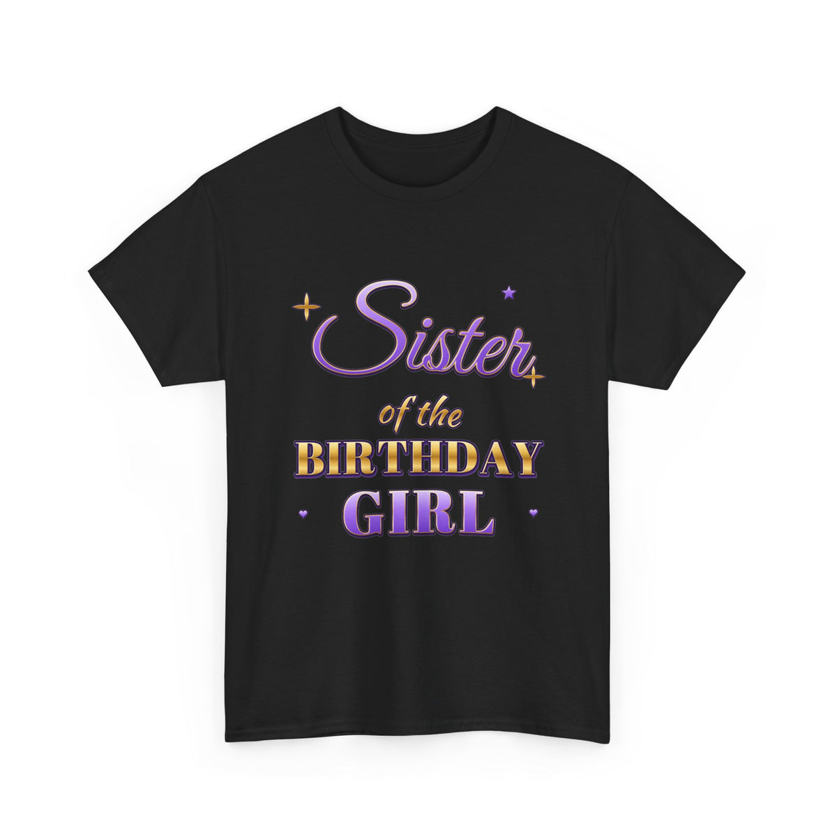 Sister of the Birthday Girl Lavender & Gold birthday shirt – Gildan tee by Happywear