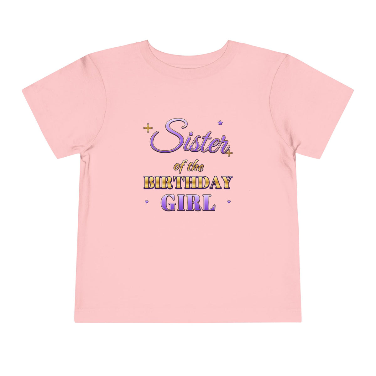 Sister of the Birthday Girl Lavender & Gold birthday shirt – toddler Gildan tee by Happywear
