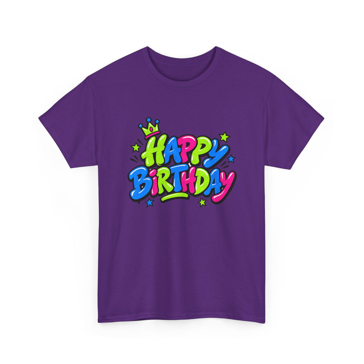 Neon Graffiti Happy Birthday shirt – Gildan tee by Happywear