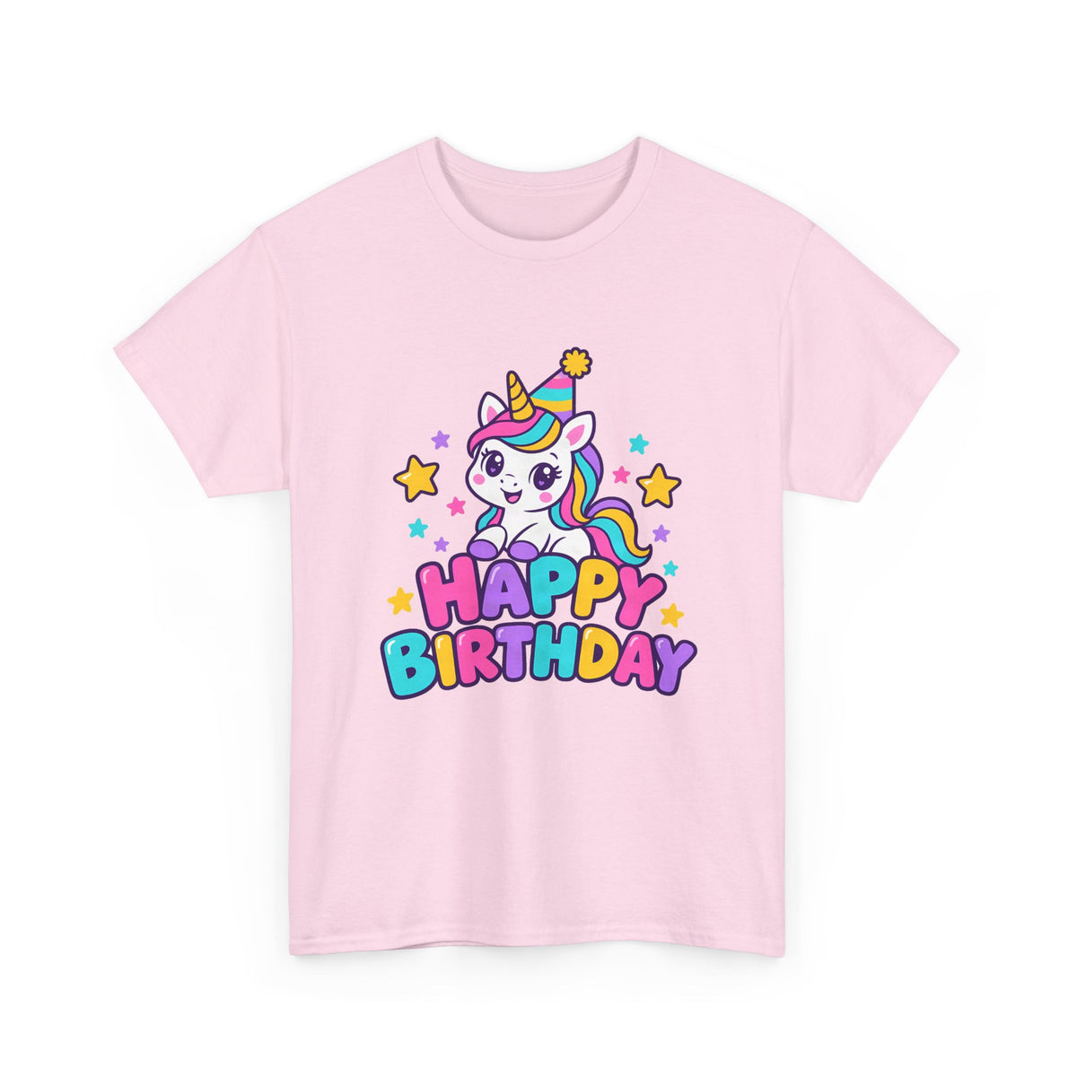 Rainbow Unicorn Happy Birthday shirt – Gildan tee by Happywear