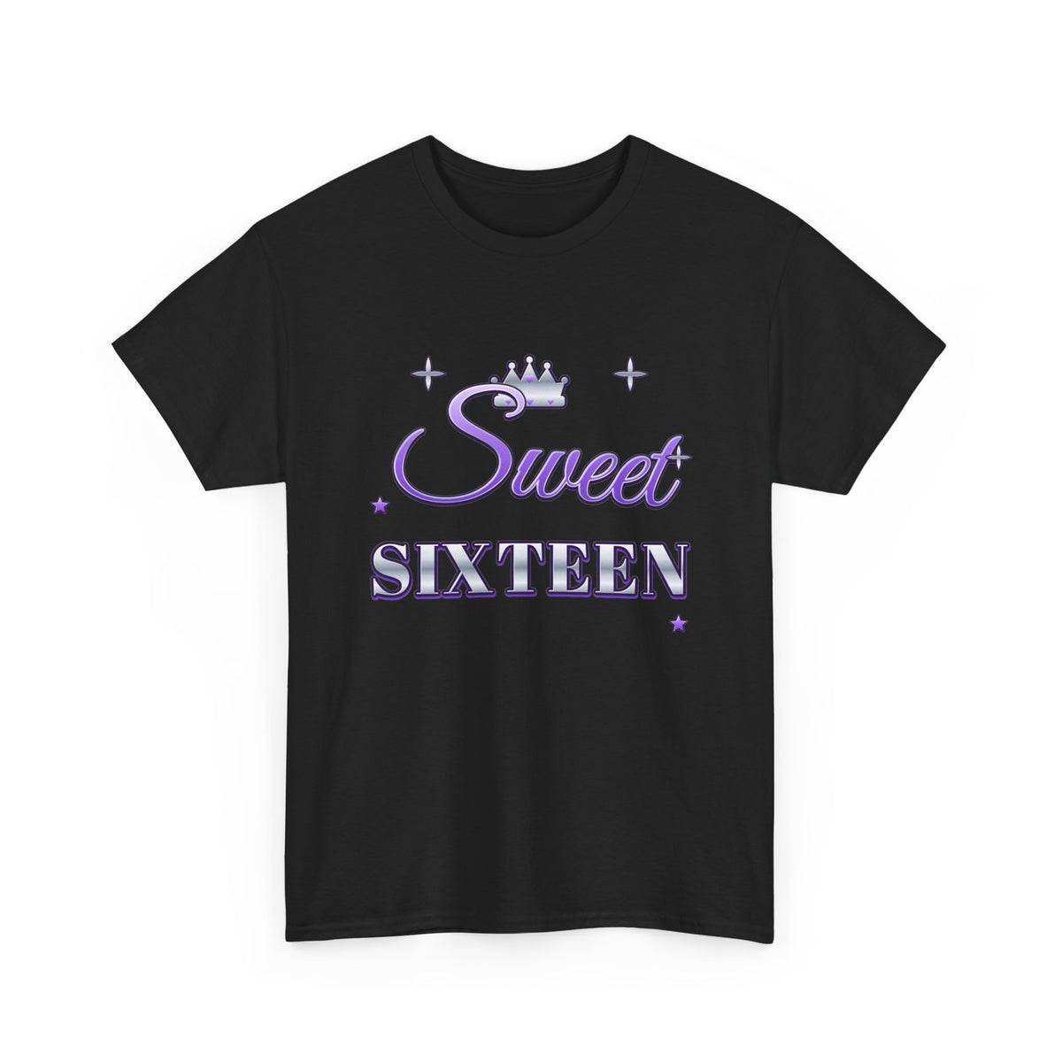 Sweet Sixteen Lavender & Silver Tiara birthday shirt – Gildan tee by Happywear
