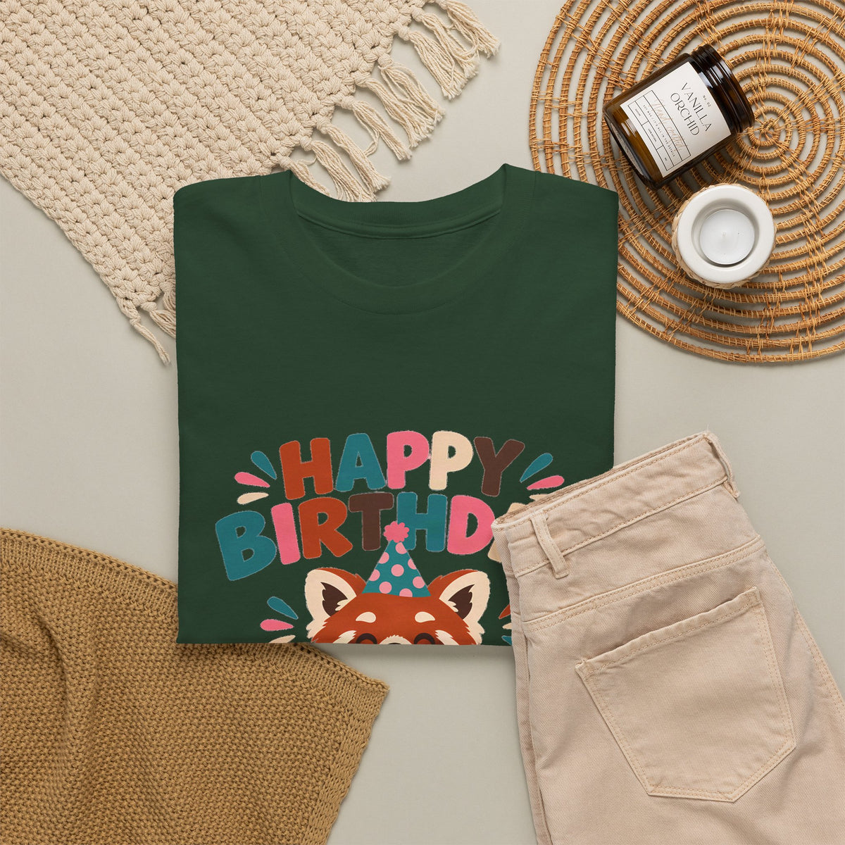 Red Panda Happy Birthday Tee