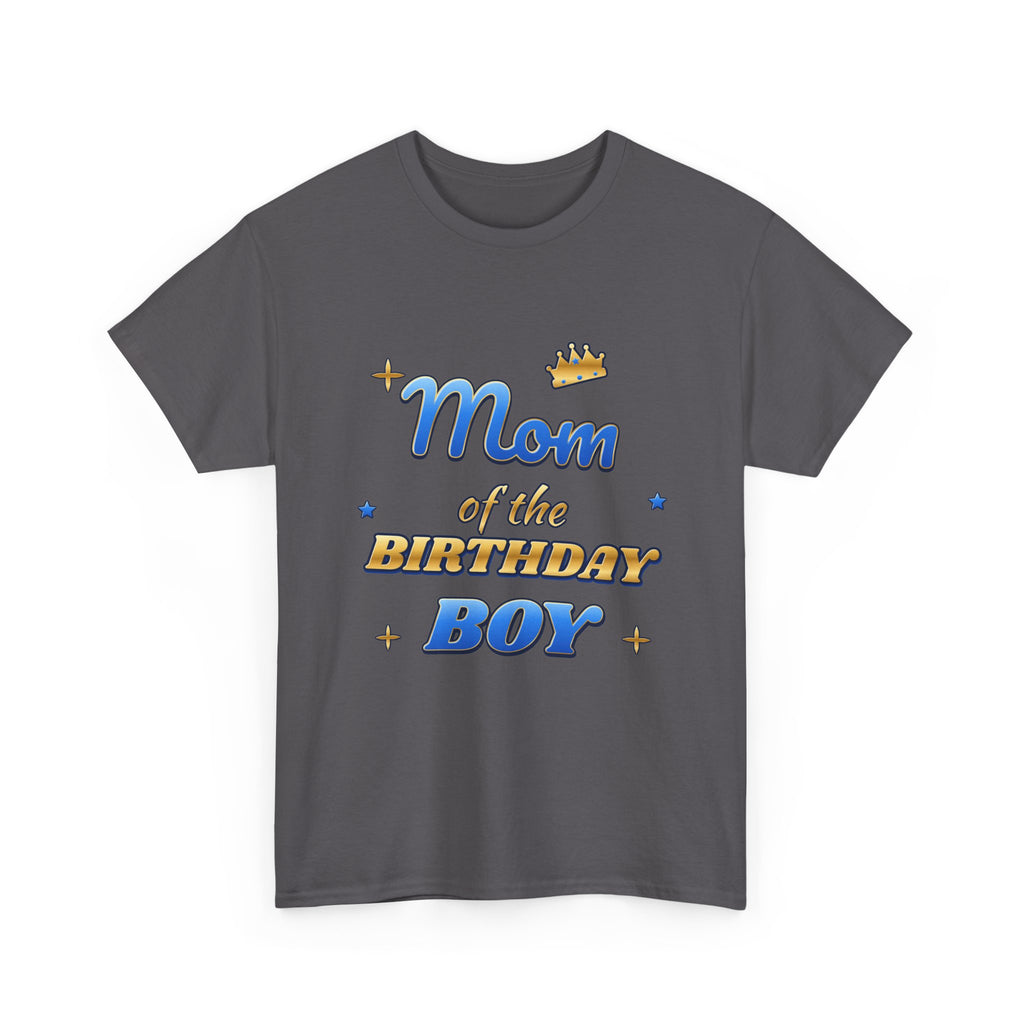 Mom of the Birthday Boy Blue & Gold birthday shirt – Gildan tee by Happywear