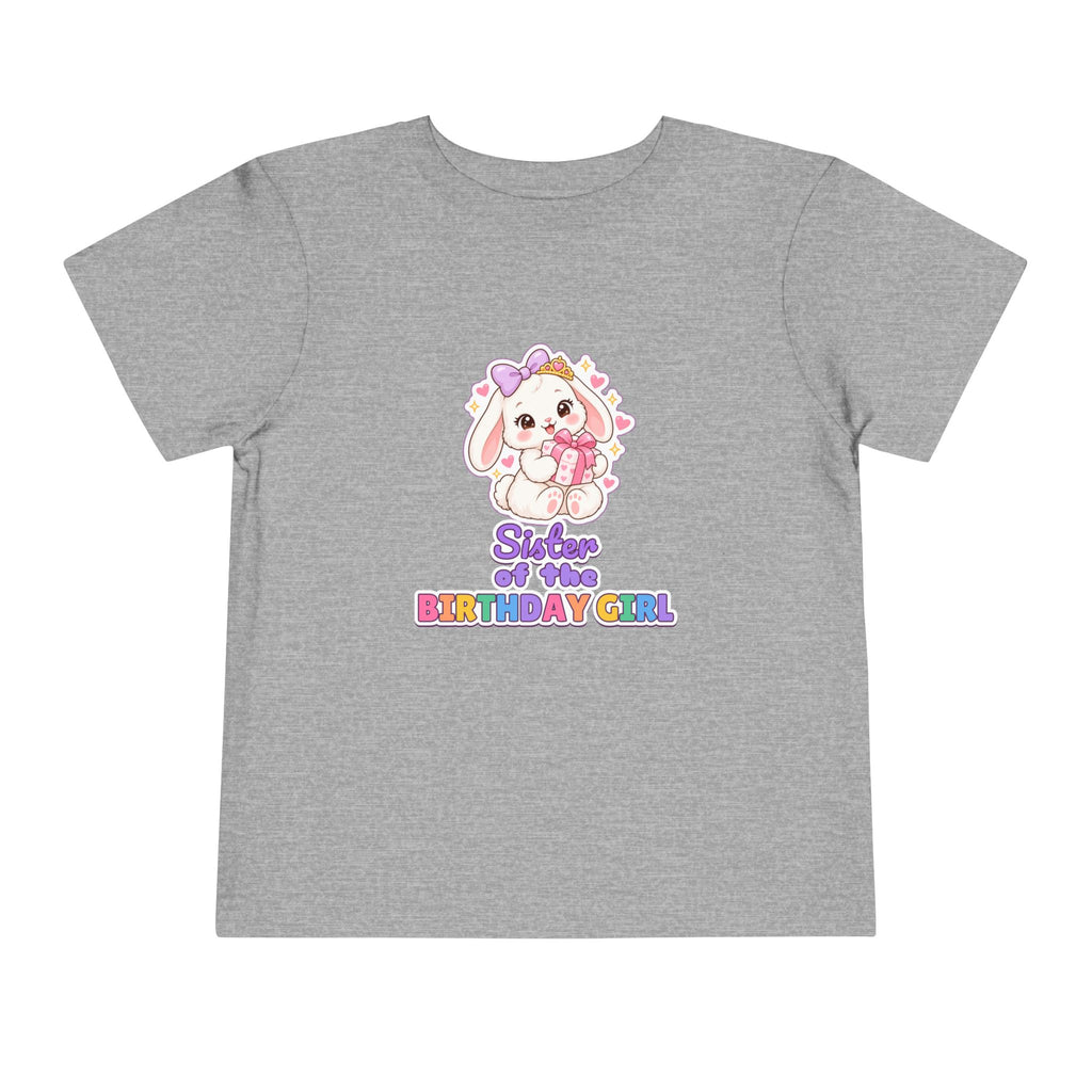 Sister of the Birthday Girl Bunny birthday shirt – toddler Gildan tee by Happywear