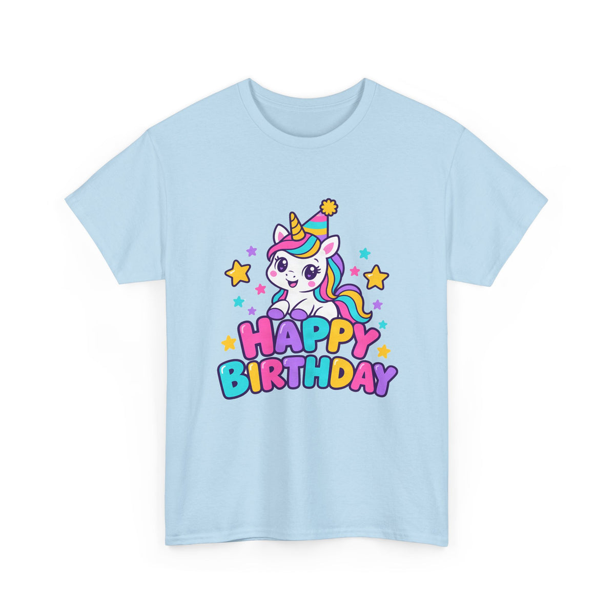 Rainbow Unicorn Happy Birthday shirt – Gildan tee by Happywear
