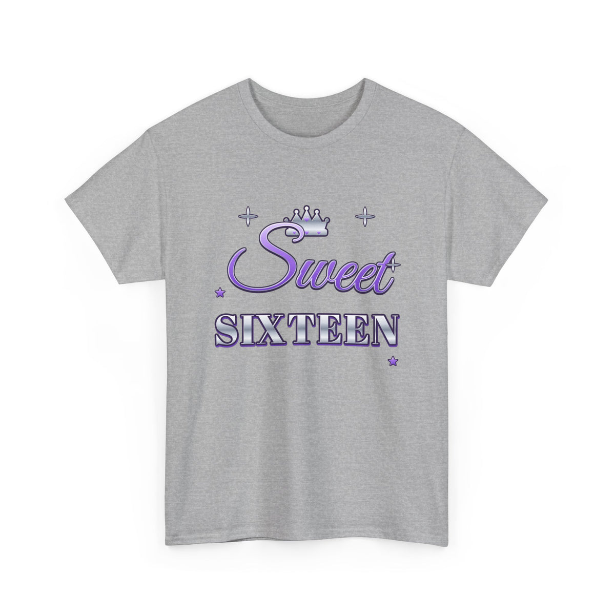 Sweet Sixteen Lavender & Silver Tiara birthday shirt – Gildan tee by Happywear