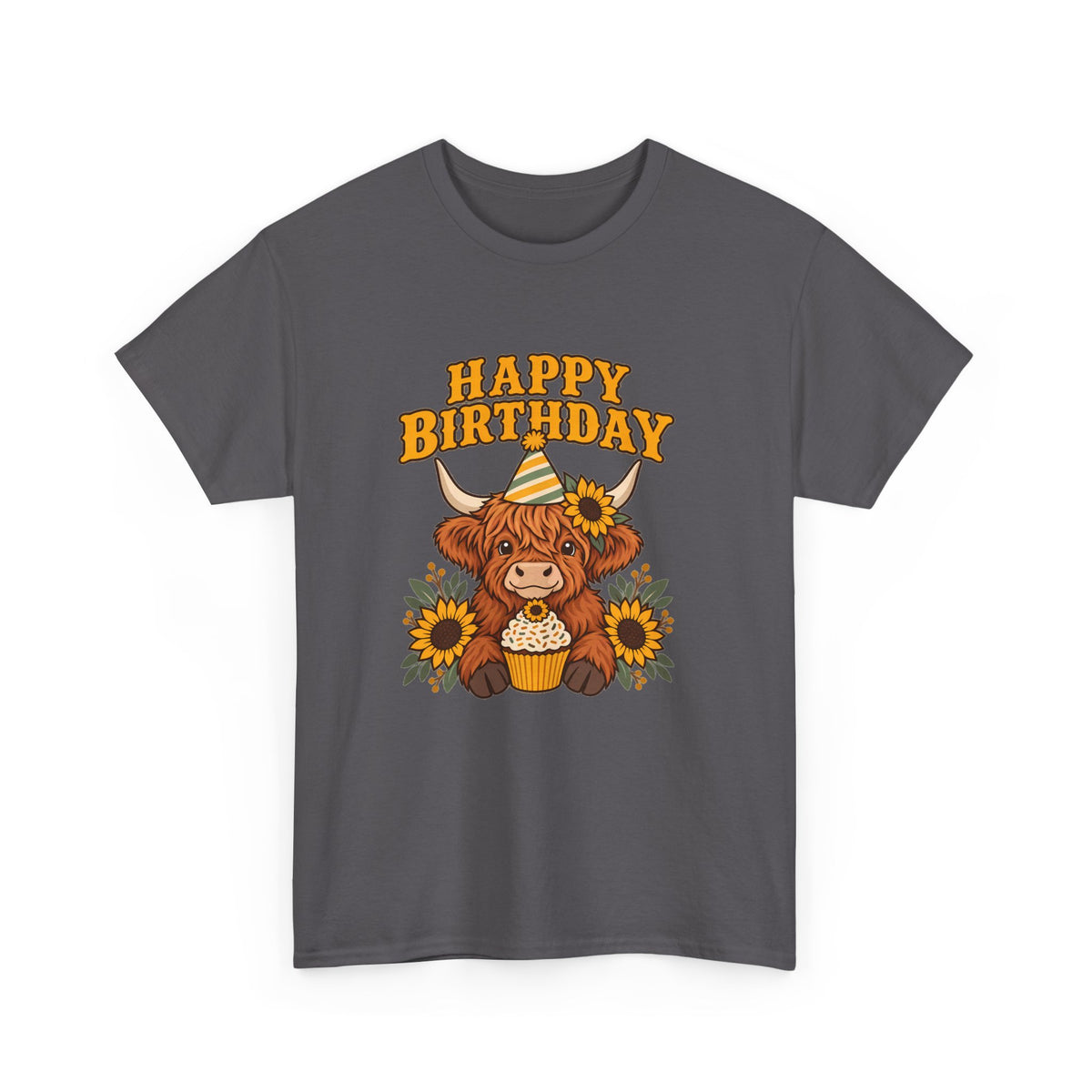 Highland Cow Happy Birthday Tee