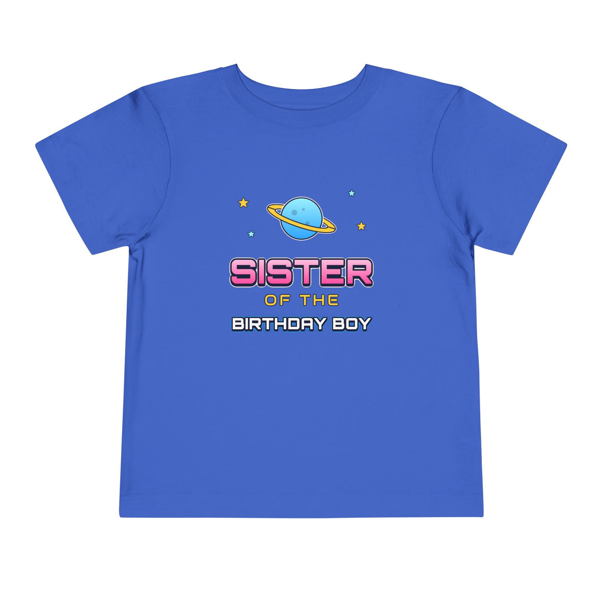 Sister of the Birthday Boy Space birthday shirt – toddler Gildan tee by Happywear