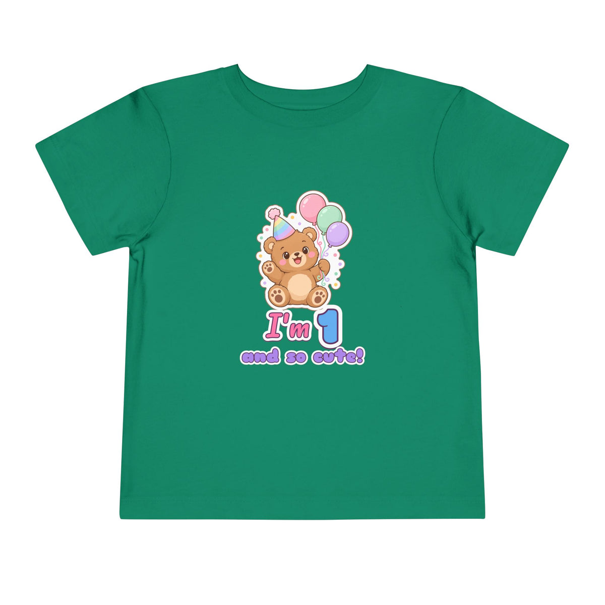 I'm 1 and So Cute Teddy Bear Birthday shirt – toddler Gildan tee by Happywear