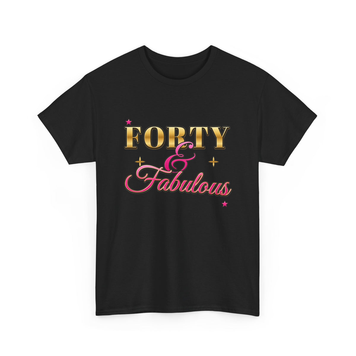 Forty & Fabulous Gold & Pink 40th Birthday shirt – Gildan tee by Happywear