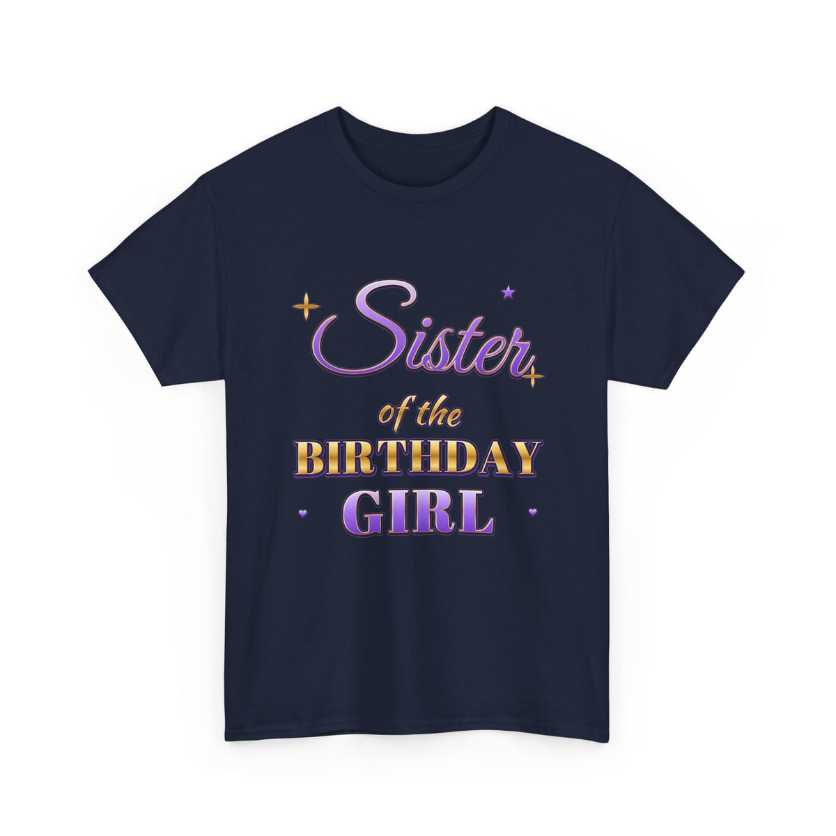 Sister of the Birthday Girl Lavender & Gold birthday shirt – Gildan tee by Happywear