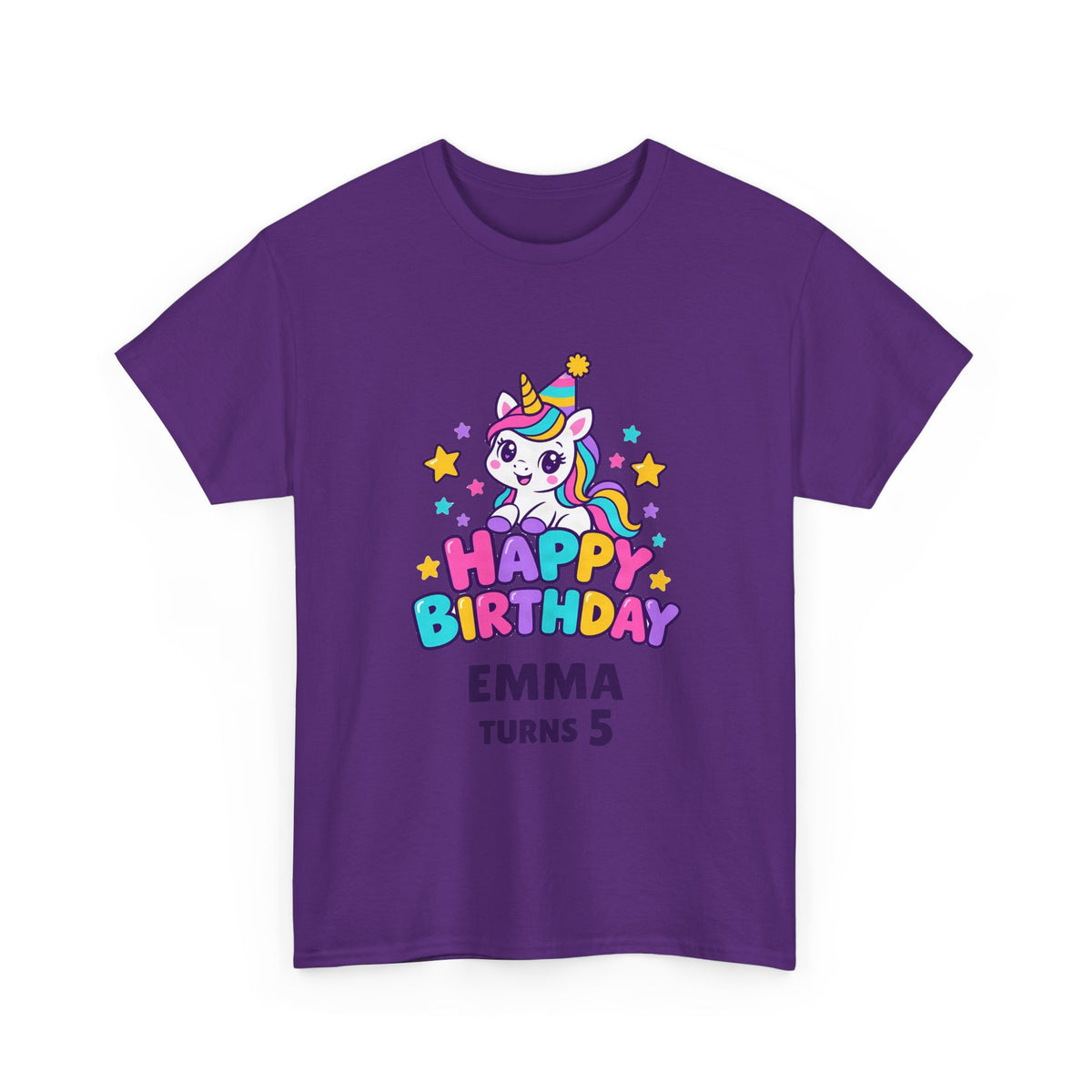 Personalized Rainbow Unicorn birthday shirt with custom name and age – Happywear
