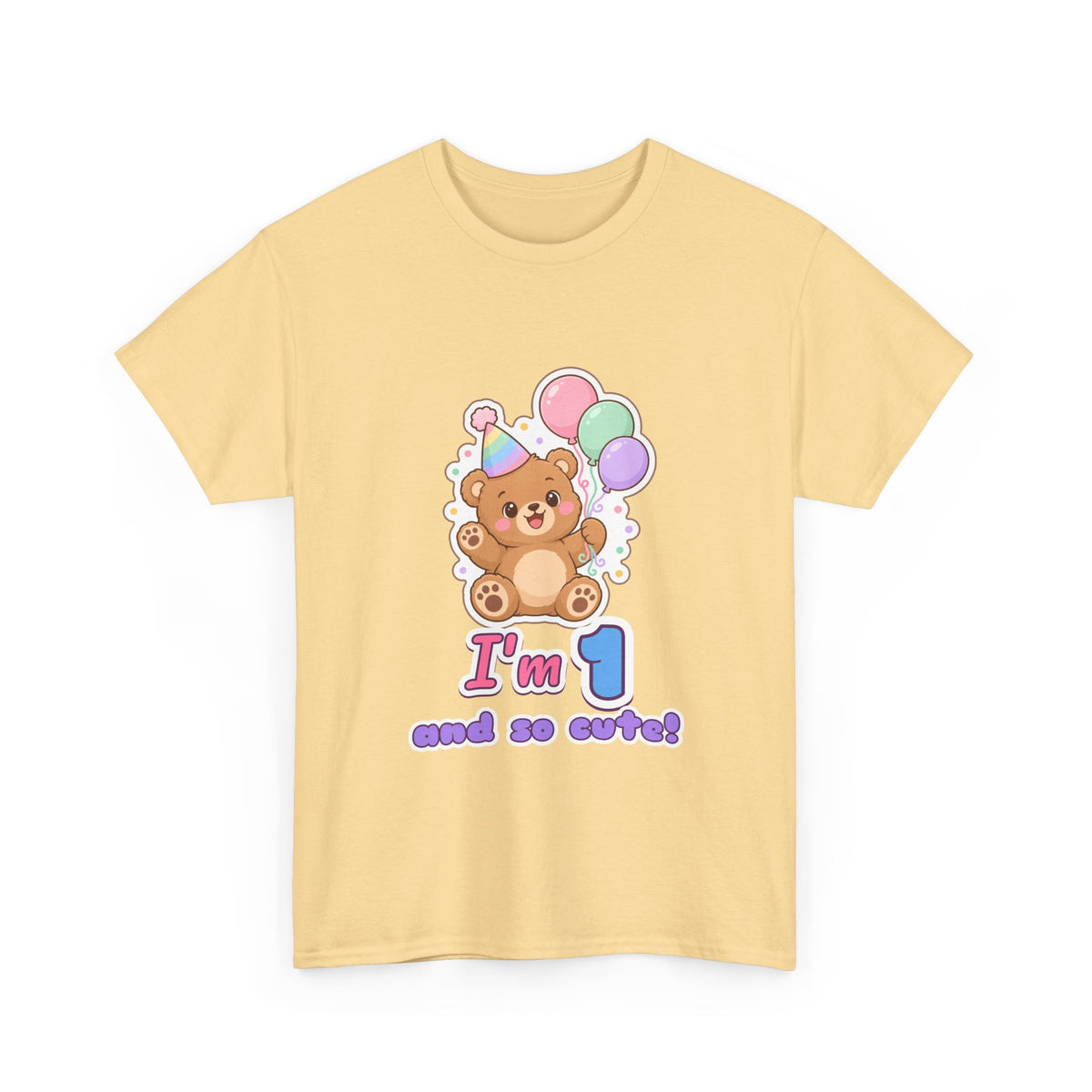 I'm 1 and So Cute Teddy Bear Birthday shirt – Gildan tee by Happywear