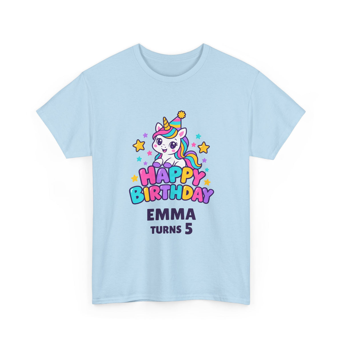 Personalized Rainbow Unicorn birthday shirt with custom name and age – Happywear