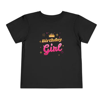 Birthday Girl Pink & Gold Crown Tee – Toddler