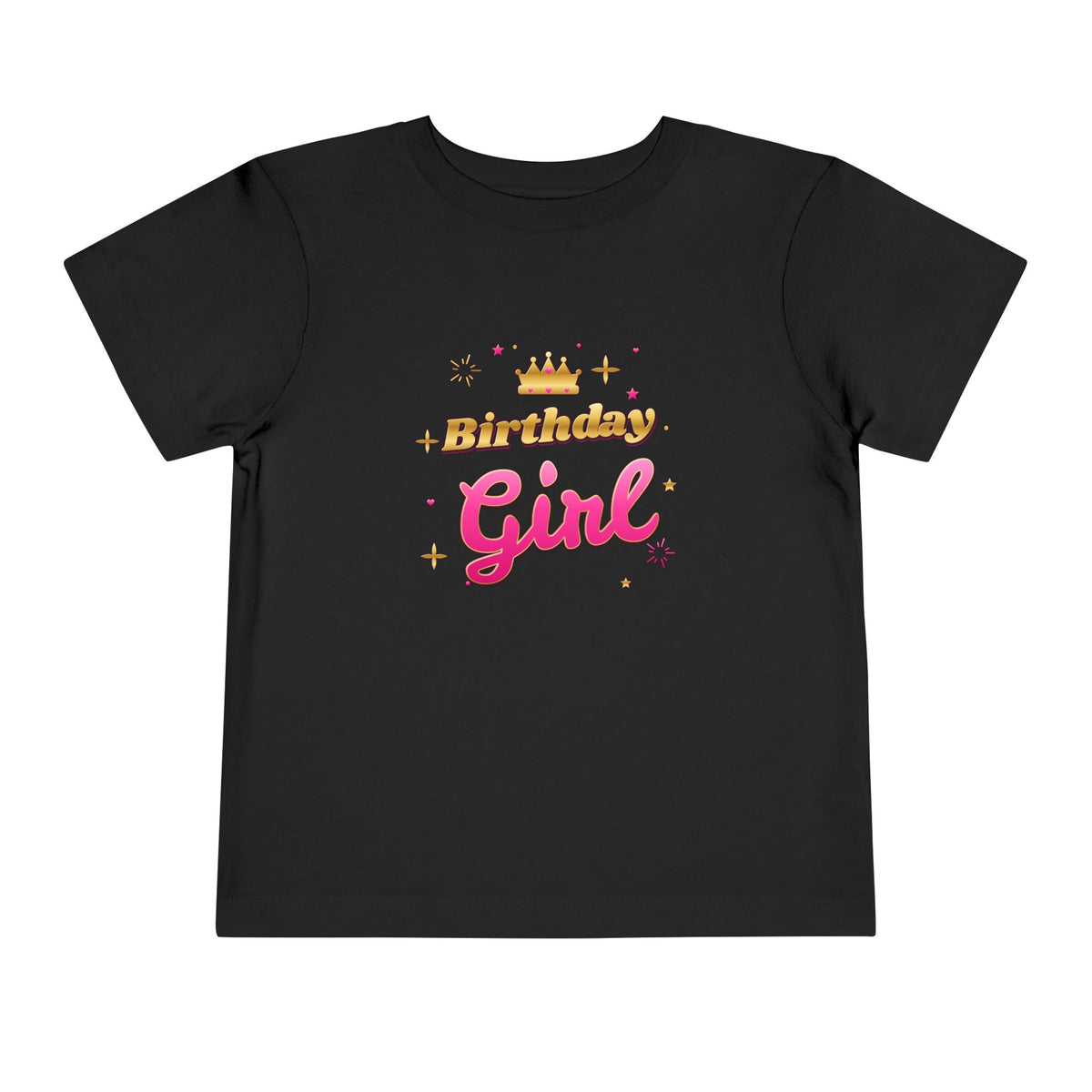 Birthday Girl Pink & Gold Crown birthday shirt – toddler Gildan tee by Happywear