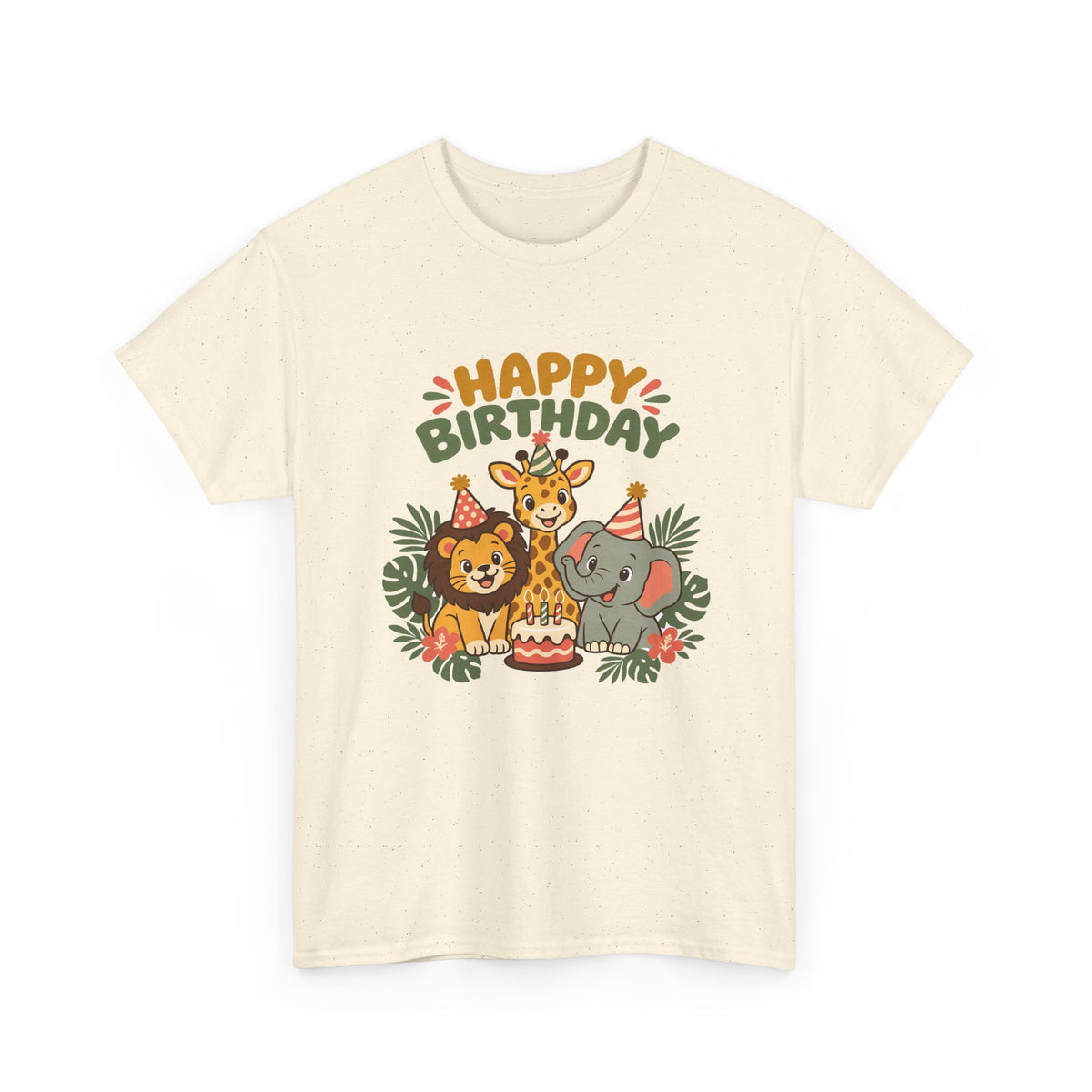Safari Friends Happy Birthday shirt – Gildan tee by Happywear