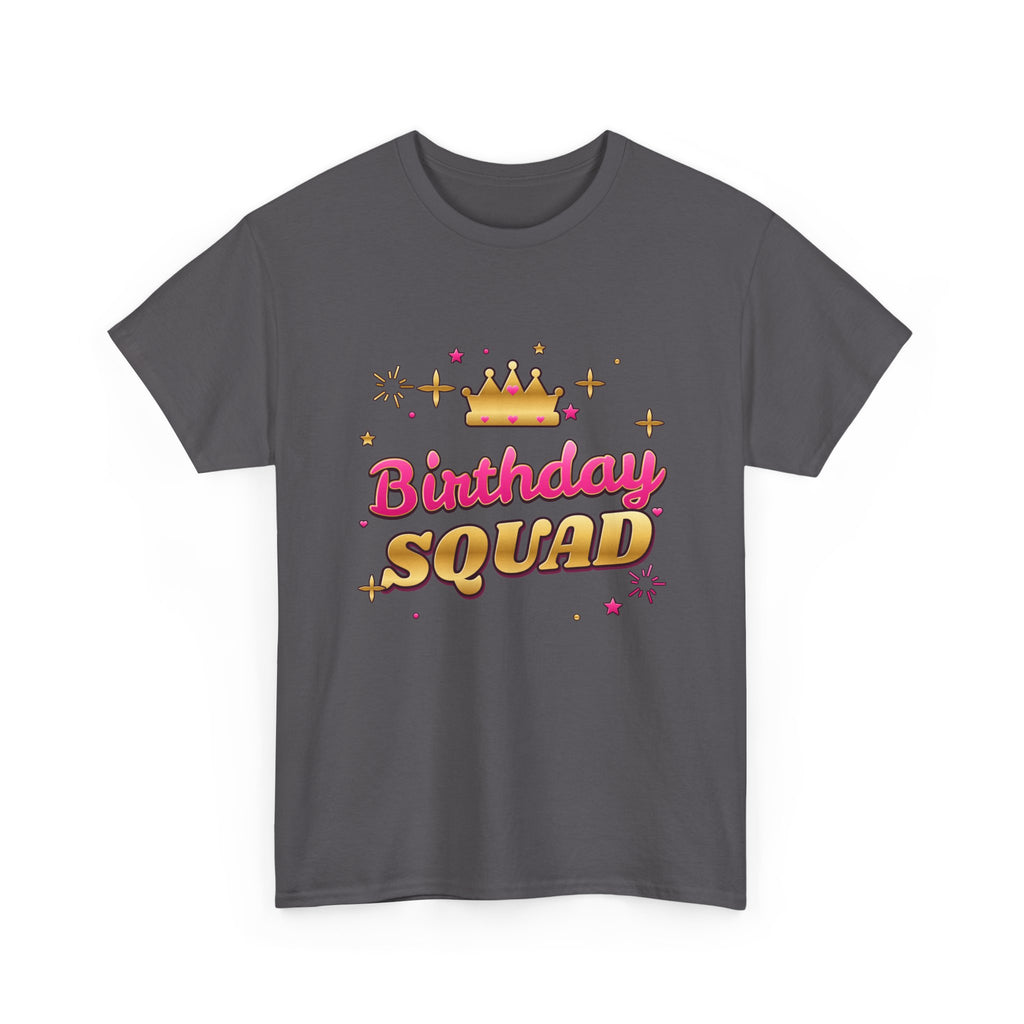 Birthday Squad Pink & Gold Crown birthday shirt – Gildan tee by Happywear