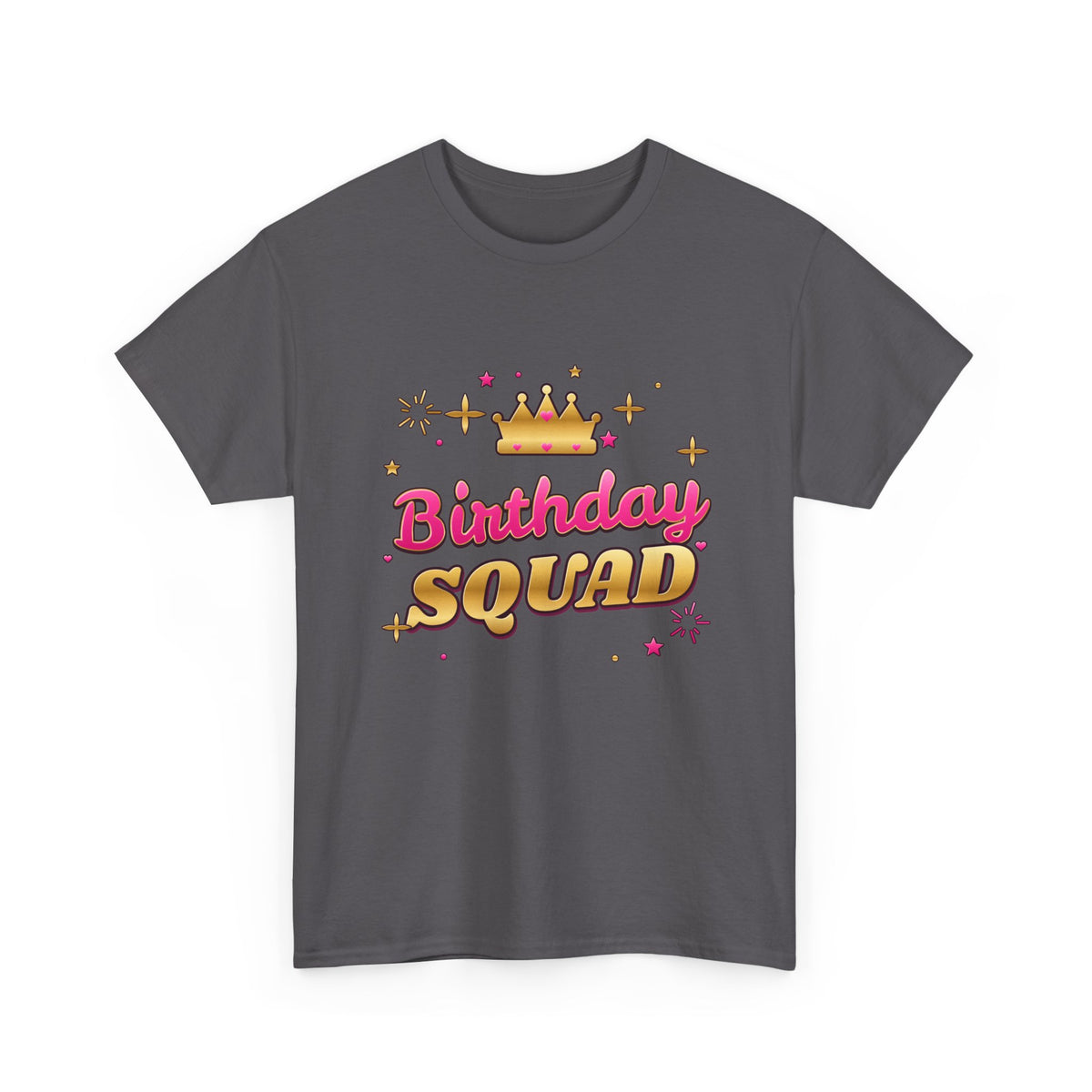 Birthday Squad Pink & Gold Crown birthday shirt – Gildan tee by Happywear