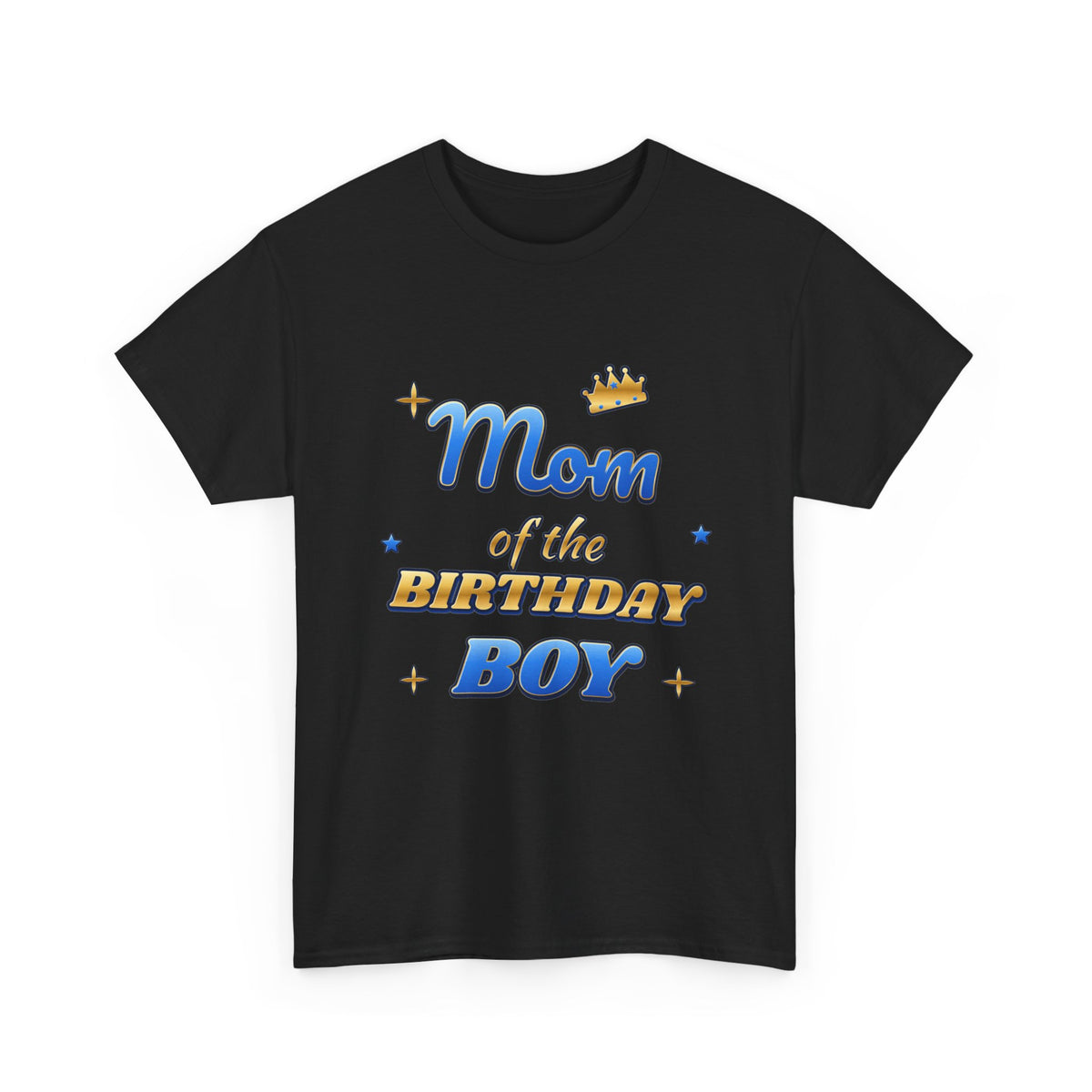 Mom of the Birthday Boy Blue & Gold birthday shirt – Gildan tee by Happywear