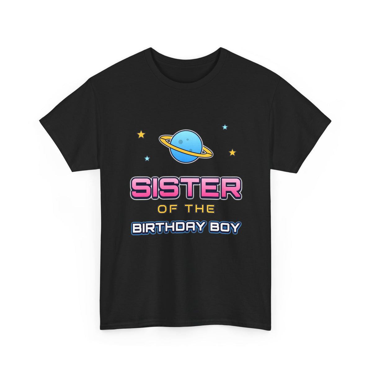 Sister of the Birthday Boy Space birthday shirt – Gildan tee by Happywear