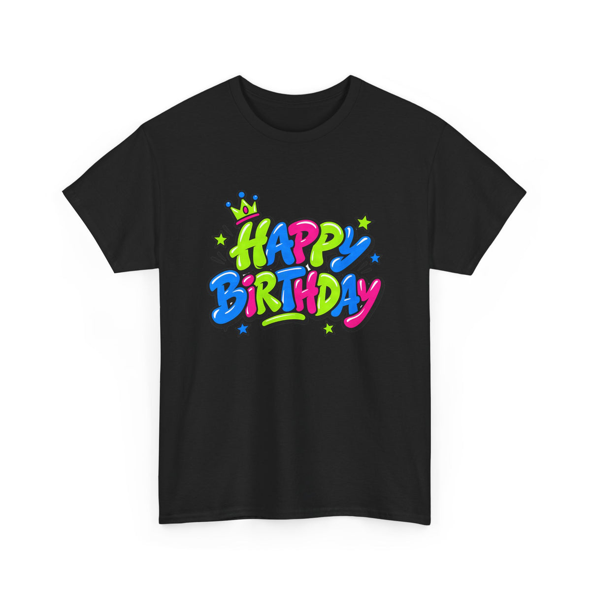 Neon Graffiti Happy Birthday shirt – Gildan tee by Happywear