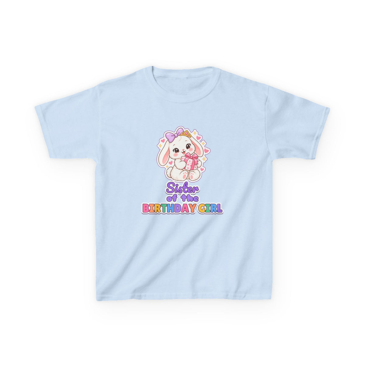 Sister of the Birthday Girl Bunny birthday shirt – kids Gildan tee by Happywear