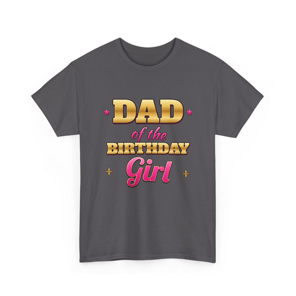 Dad of the Birthday Girl Gold & Pink birthday shirt – Gildan tee by Happywear