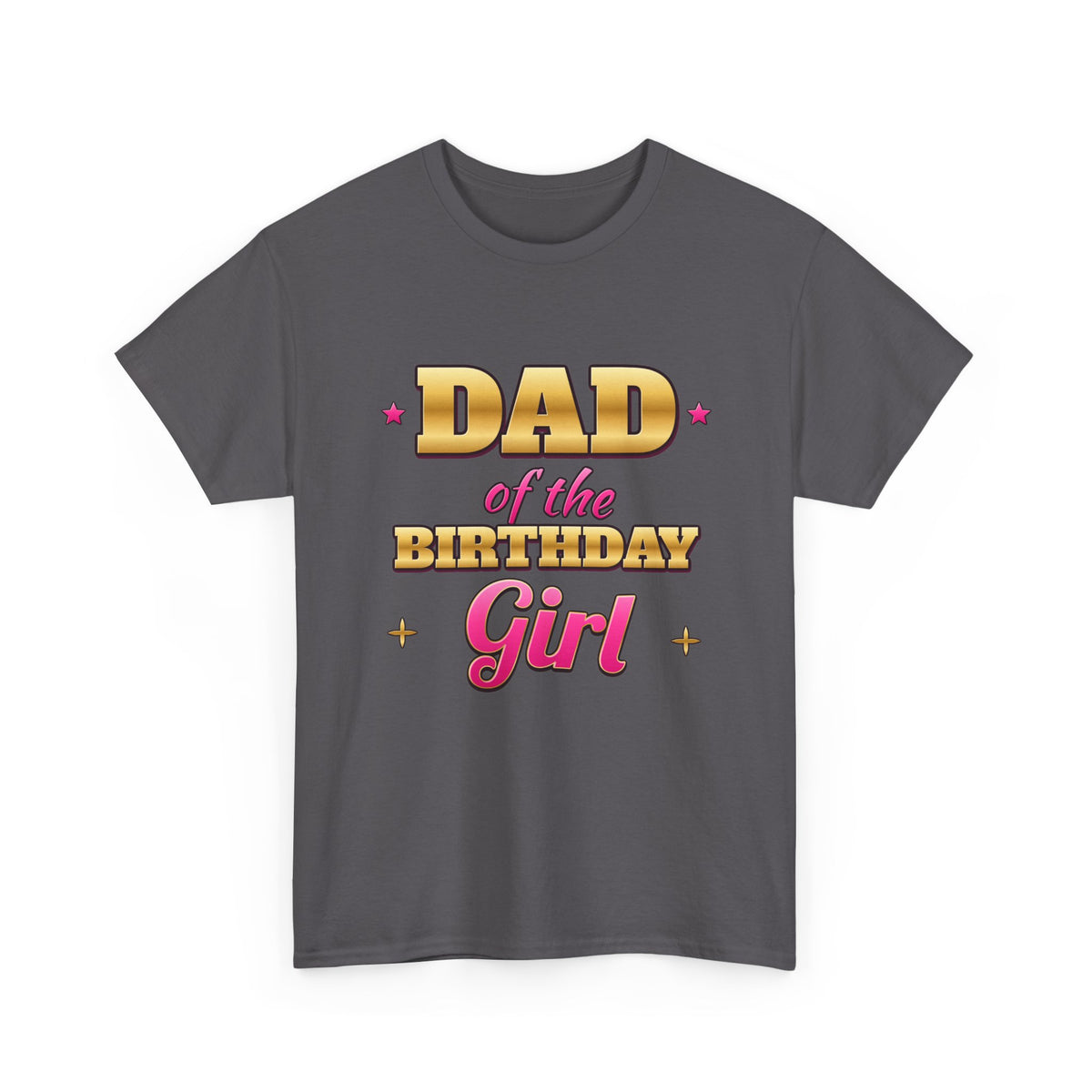 Dad of the Birthday Girl Gold & Pink birthday shirt – Gildan tee by Happywear