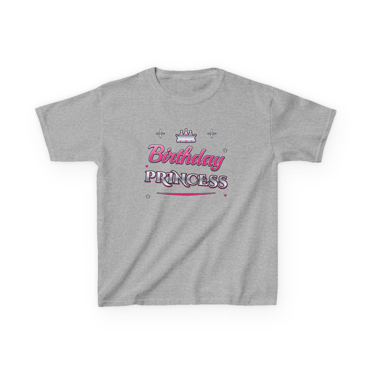 Birthday Princess Pink & Silver Tiara birthday shirt – kids Gildan tee by Happywear