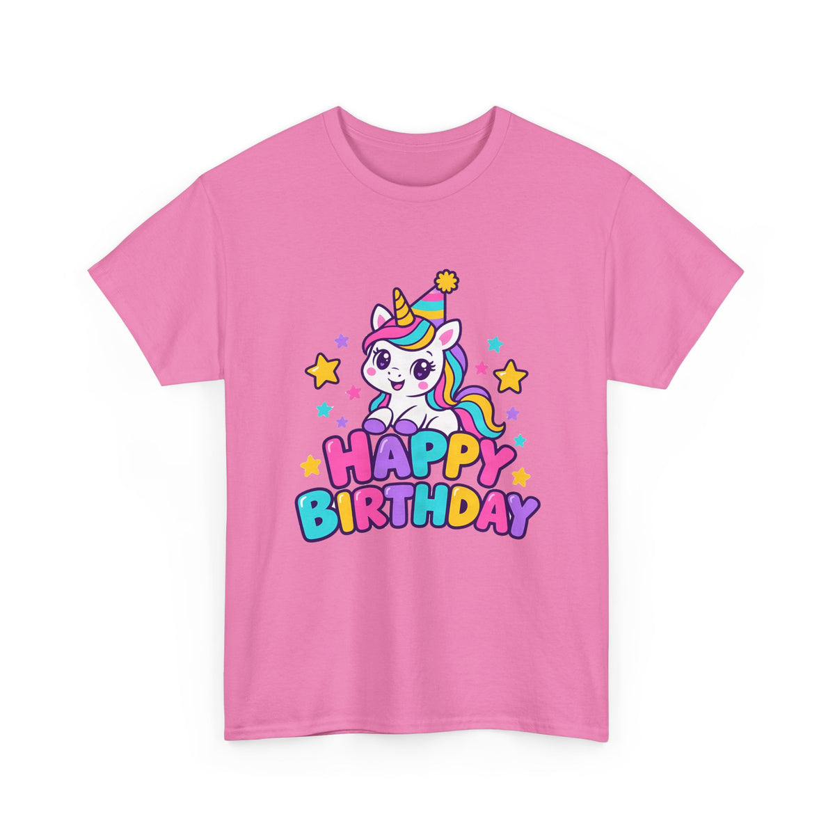 Rainbow Unicorn Happy Birthday shirt – Gildan tee by Happywear