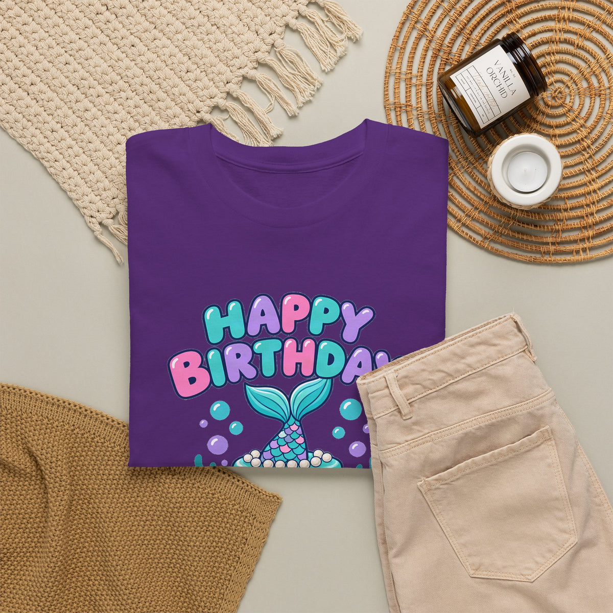 Personalized Mermaid Birthday Shirt – Add Name & Age