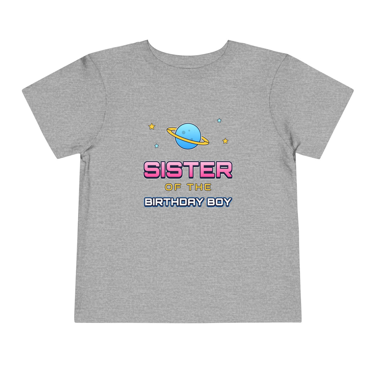 Sister of the Birthday Boy Space birthday shirt – toddler Gildan tee by Happywear