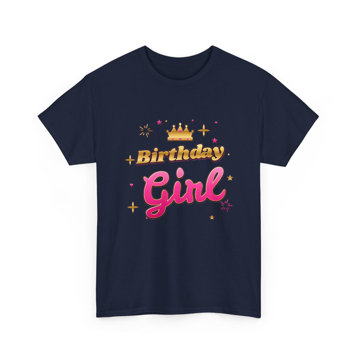 Birthday Girl Pink & Gold Crown birthday shirt – Gildan tee by Happywear