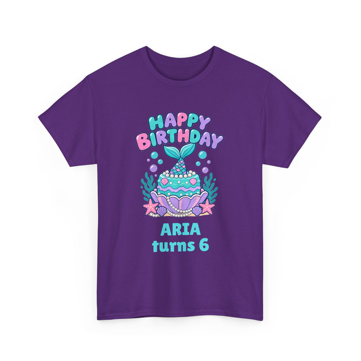 Personalized Mermaid Birthday Shirt – Add Name & Age
