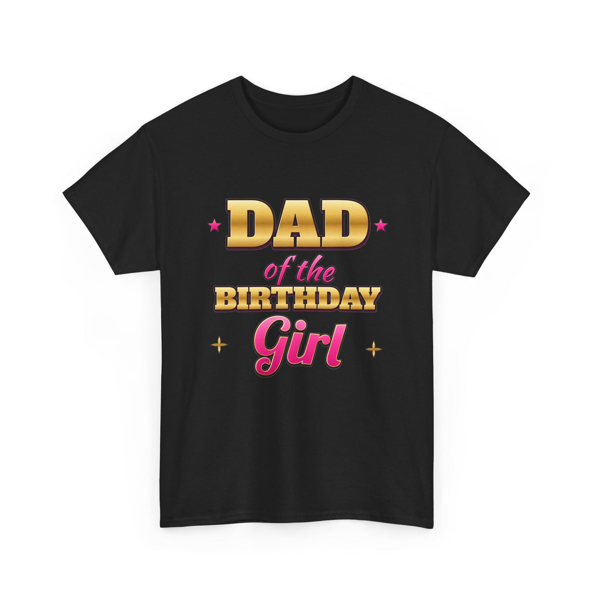 Dad of the Birthday Girl Gold & Pink birthday shirt – Gildan tee by Happywear