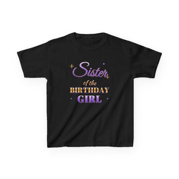 Sister of the Birthday Girl Lavender & Gold Tee – Kids