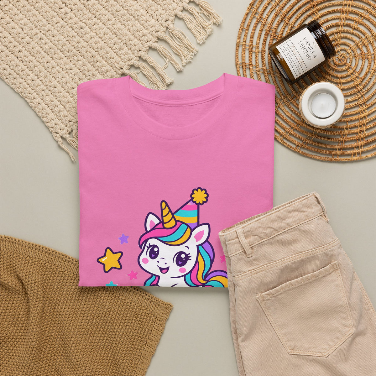 Rainbow Unicorn Happy Birthday Tee